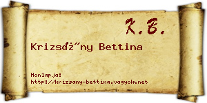 Krizsány Bettina névjegykártya