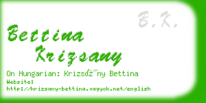 bettina krizsany business card